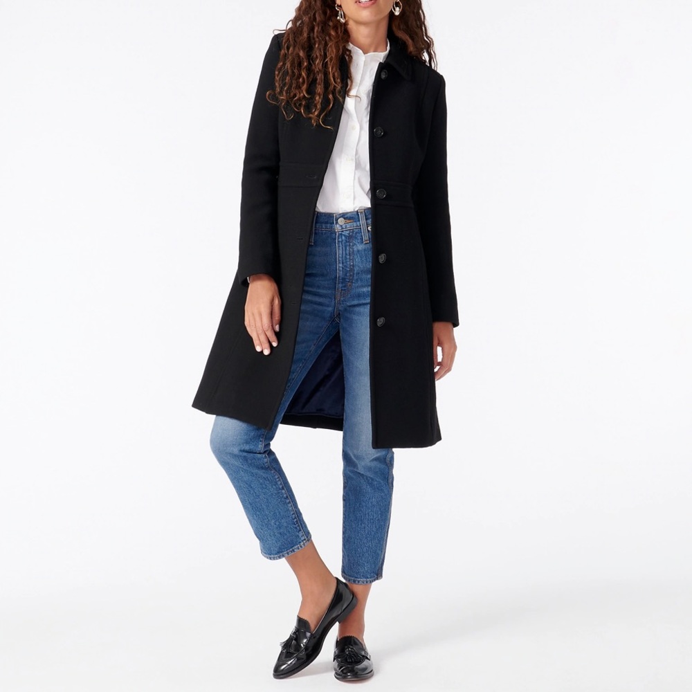 J Crew lady’s wool day car walking coat black 4
